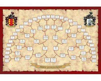 Árbol genealógico de Antepasados Diseño en forma circular