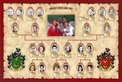 Árbol genealógico Mixto Diseño en forma lineal