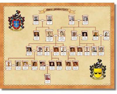 Árbol genealógico Mixto Diseño en forma lineal